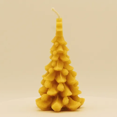 Bienenwachskerze Tannenbaum mit Stern – Citybienen.de Kerzenwerkstatt