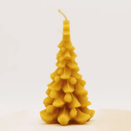 Bienenwachskerze Tannenbaum mit Stern – Citybienen.de Kerzenwerkstatt