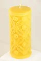 Stumpenkerzen mit Barock-Motiv aus 100% Bienenwachs 7 cm x 15,5 cm