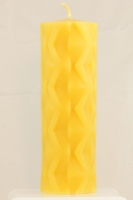 Stumpenkerzen mit Zickzack-Muster aus Bienenwachs 4,5 cm x 14 cm