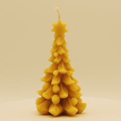 Bienenwachskerze Tannenbaum mit Stern – Citybienen.de Kerzenwerkstatt